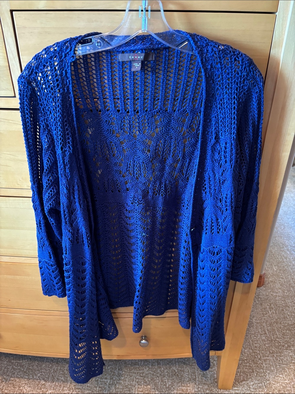 Fever Open-Knit Cardigan - Royal Blue